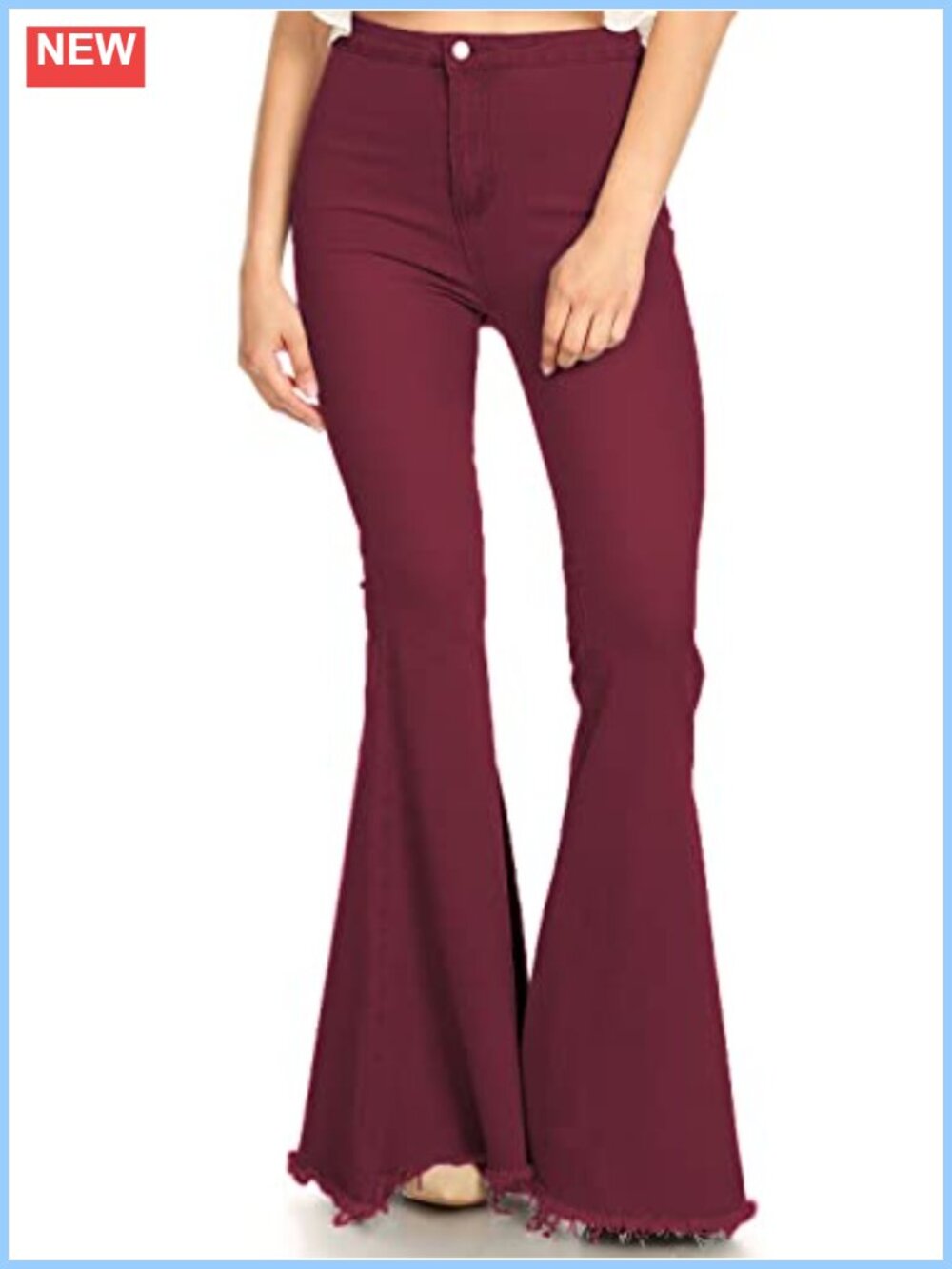 High Waist Bell Bottom Jeans Flared Wide Leg Stretchy Denim